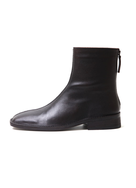 M25009 ホーススクエアアンクルブーツ (Horse Square Ankle Boots)(ブラウン)