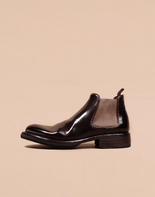 M25010 コルドヴァン·チェルシーブーツ (Cordovan Chelsea Boots)(ブラウン) Vibram®