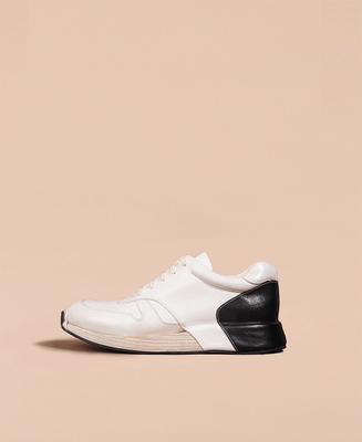 デュアルホースハイドスニーカー (Dual Horsehide Sneaker)(ブラック&ホワイト) Vibram®