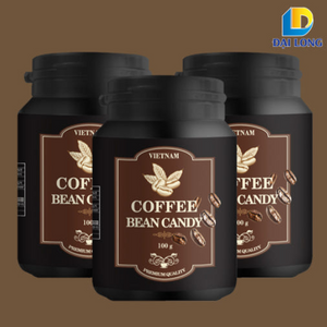 噛んで食べる ダイロン コーヒービーンズキャンディ 100g×3個 + グリーンマンゴーゼリー 50g×1個 [原産国: ベトナム]