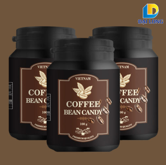 噛んで食べる ダイロン コーヒービーンズキャンディ 100g×3個 + グリーンマンゴーゼリー 50g×1個 [原産国: ベトナム]