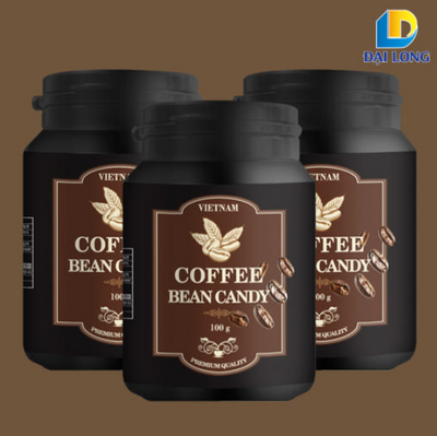 噛んで食べる ダイロン コーヒービーンズキャンディ 100g×3個 + グリーンマンゴーゼリー 50g×1個 [原産国: ベトナム]