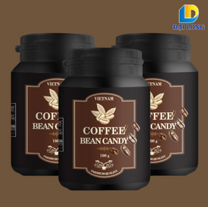 噛んで食べる ダイロン コーヒービーンズキャンディ 100g×3個 + グリーンマンゴーゼリー 50g×1個 [原産国: ベトナム]