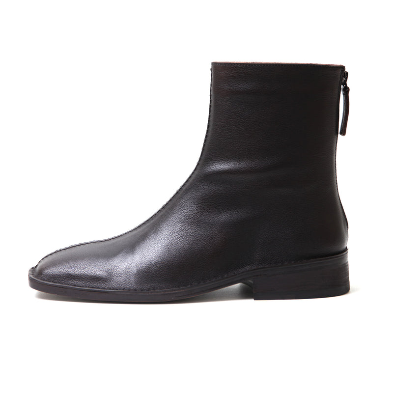 M25009 ホーススクエアアンクルブーツ (Horse Square Ankle Boots)(ブラウン)